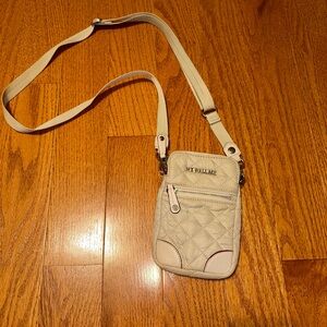 Beige Quilted Crossbody Bag